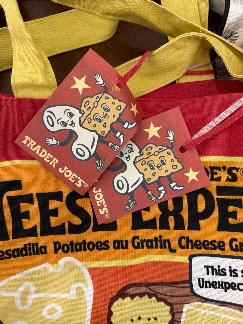 🎉24hr Sale🎉TRADER JOES Cheese Adventures Canvas Tote Bags – Lot of 2